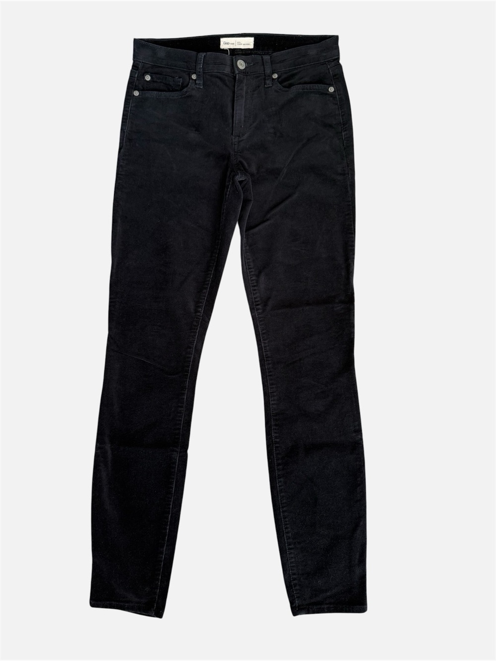 GAP 1969 27L True Skinny Black Denim Velour Jean Pants